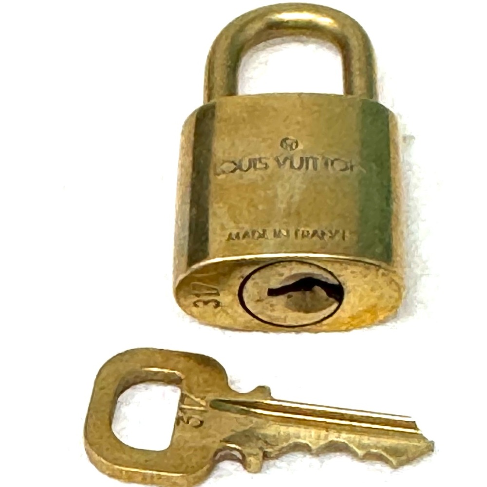 Authentic Louis Vuitton Gold Lock & Key Brass Number 317